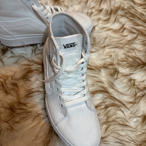 Vans Sk8-Hi Stacked Platform Canvas True White Sneakers Women New - Picture 5 of 5